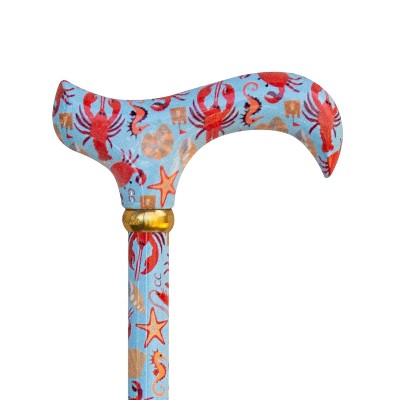 Adjustable Aluminium Derby Walking Stick with Seaside Design